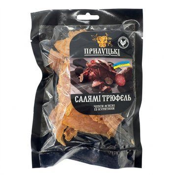 М'ясні чіпси з курятини ТМ Прилуцькі "Салямі Трюфель", 100 г zh00000342 фото