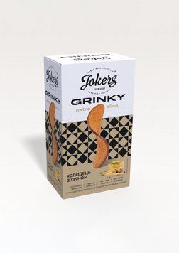 Грінки житньо-пшеничні зі смаком "ХОЛОДЕЦЬ З ХРІНОМ" 90 грам, TM JOKERS zh00000318 фото