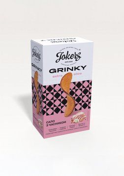 Грінки житньо-пшеничні зі смаком "САЛО З ЧАСНИКОМ" 90 грам, TM JOKERS zh00000319 фото