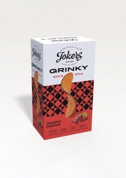 Грінки житньо-пшеничні зі смаком "СМАЖЕНІ РЕБЕРЦЯ" 90 грам, TM JOKERS zh00000320 фото