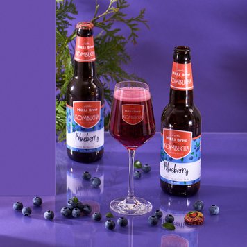 Напій безалкогольний комбуча Blueberry ТМ "Mikki Brew", бут. 350 мл. (в спайці 12 шт.) 1842847380 фото