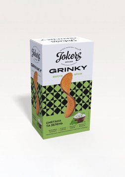 Грінки житньо-пшеничні зі смаком "СМЕТАНА ТА ЗЕЛЕНЬ" 90 грам, TM JOKERS zh00000321 фото
