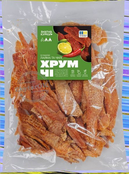 Чипсы из мяса бройлерных цыплят, сушеные &laquo;ХрумЧи&raquo; ЛАЙМ И ЧИЛИ (уп. 500 г), ТМ &laquo;Знатная курица&raquo; zh00000269 фото
