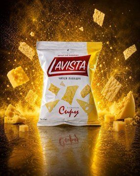 Чіпси з лаваша Lavista зі смаком "СИРУ", 80 гр zh00000307 фото