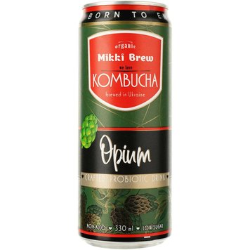 Напій безалкогольний слабогазований комбуча OPIUM ТМ "Mikki Brew", ж/б 330мл. (в спайці 12 шт.) 2136552642 фото